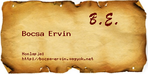 Bocsa Ervin névjegykártya
